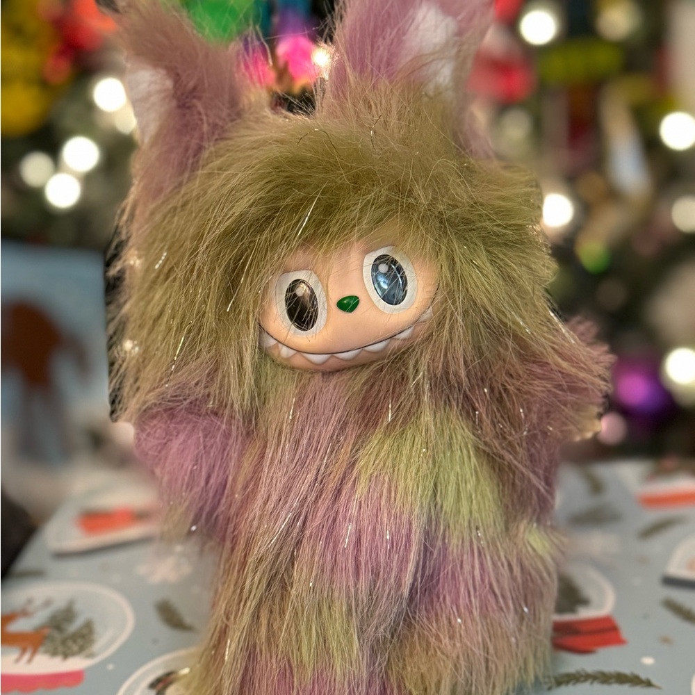 NEW Custom Labubu (green and pink or purple with some shiny silver strands)
